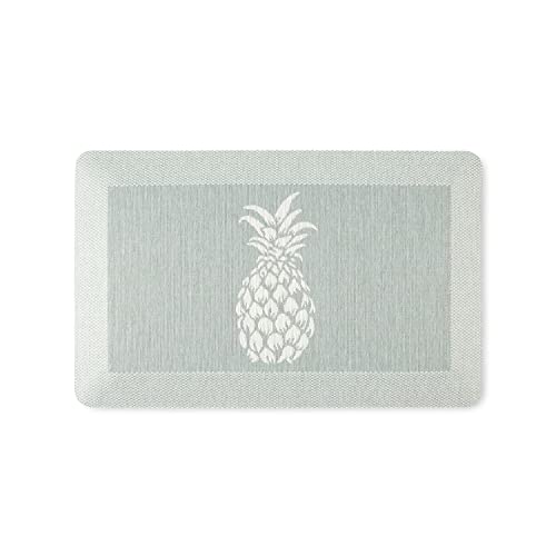 Martha Stewart Aloha Modern Pineapple Anti-Fatigue Air-Infused Kitchen Mat, Mint Green, 19.6
