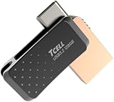 TCELL 128GB USB 3.2 Type-C Dual Flash Drive OTG Zinc Alloy Starry Black 200MB/s