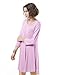 LARACE Women's Casual Loose 3/4 Sleeve Simple Plain Swing Flowy T-Shirt Dresses, M, Pink