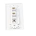 RiteAV - 1 Port Coax Cable TV- F-Type 2 Port Cat5e Ethernet Decorative Wall Plate - White