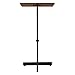 Oklahoma Sound Portable Presentation Series Adjustable Height Lectern Stand 16 Inch x 20 Inch Reading Surface with Book and Paper Stop, Medium Oak
