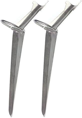LEOSPORT Fishing Rod Holder Stainless Steel Ground Support Stand Fish Pole Folding Holder - 2 Packs