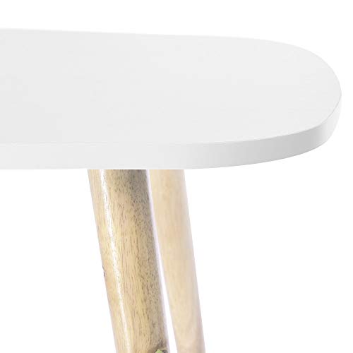 Lucoo Coffee/Cocktail Table with Solid Rubber Wood Legs, Minimalist Modern Style 39.3719.68 Inch (White)