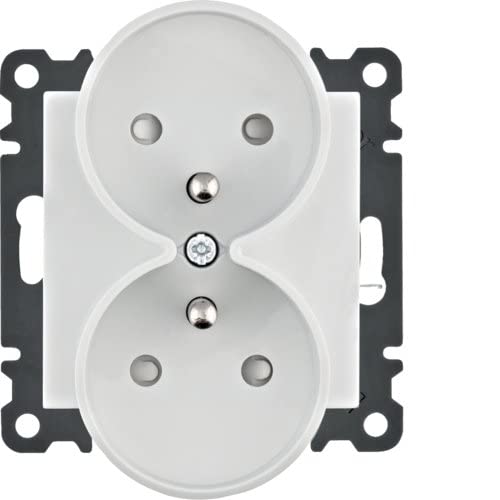 Lumina WL1340 hager Polo 8694407002716 Socket with Earth 2-Way with Contact Panel 16 A/250 VAC White
