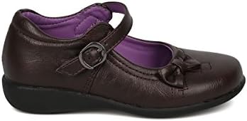 School Rider FB51 Leatherette Bow Tie Mary Jane Uniform Shoe (Toddler Girl/Little Girl/Big Girl) - Brown Leatherette