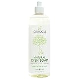 Puracy Natural Dish Soap, Green Tea & Lime, Sulfate-Free Liquid Dishwashing Detergent, 16 Ounce