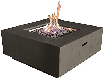 Nova Albany Quadratische Gas Feuerstelle Fur Garten Und Terrasse Kaffeebraun Amazon De Kuche Haushalt