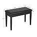 Yaheetech Duet Wooden Piano Bench Stool with Padded Leather Cushion Deluxe Comfort and Storage for Music Books Sheet Black