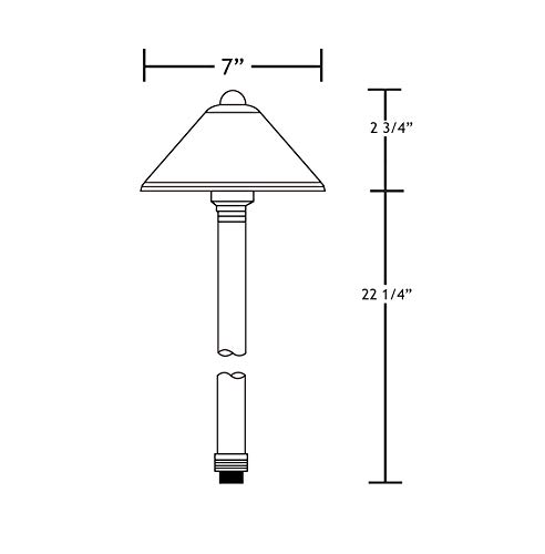 VOLT Conehead 12V Brass Path Light (7-Inch Shade)