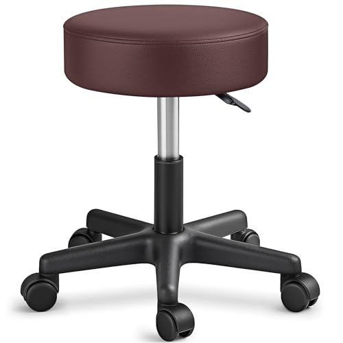 TRESKO® Rollhocker höhenverstellbar 10 cm Dicke Polsterung bis 150 kg