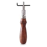 Co-link Professional Adjustable 1mm Leather Edge Stitching Groover Leathercraft Groove Gouge with Wooden Handle