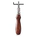 Co-link Professional Adjustable 1mm Leather Edge Stitching Groover Leathercraft Groove Gouge with Wooden Handle