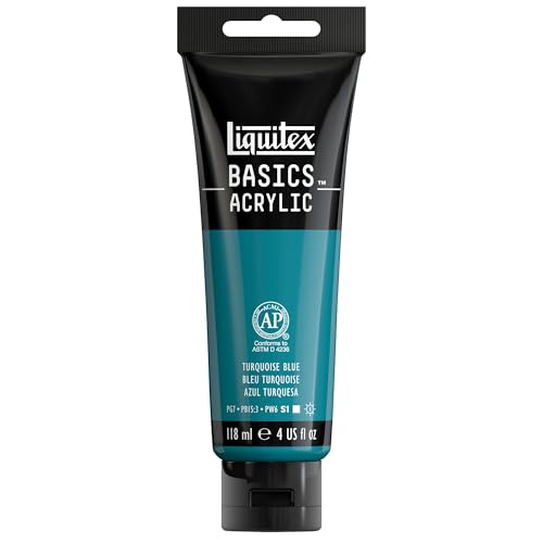 Liquitex BASICS Acrylic Paint, 4-oz Tube, Turquoise Blue