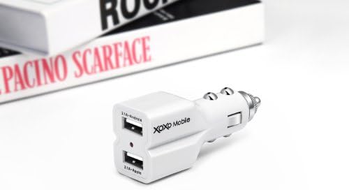 XOXO Mobile Dual USB 4.2A Car Charger Designed for Apple and Android Devices - White