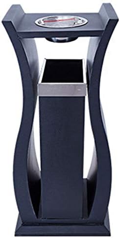 JTWJ Detachable Trash Can - Floor-standing Stainless Steel With Ashtray Trash Can, Size: 32x32x80cm / 3 Colors (Color : BLACK)