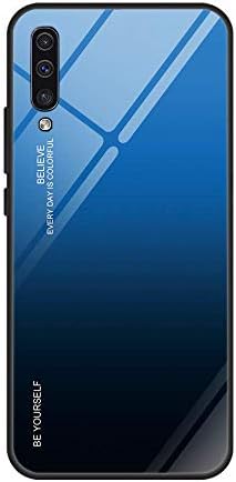 nivery Tempered Glass Case for Galaxy A50, 9H Glass Back Cover + Soft Silicone Bumper Shockproof for Samsung A70 / A30