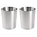 mDesign Round Metal Small Trash Can Wastebasket, Garbage Container Bin for Bathrooms, Powder Rooms, Kitchens, Home Offices - Pack of 2, Durable Brushed Stainless Steel