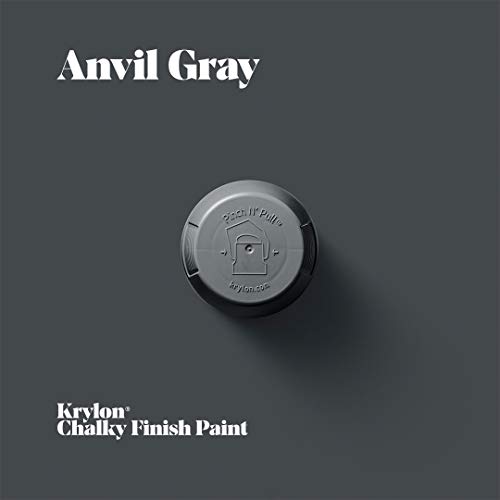 Krylon K04104007 Chalky Finish Spray Paint, Anvil Gray, 12 Ounce