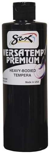 Sax Versatemp Premium Heavy-Bodied Tempera Paint, Black, 1 Pint
