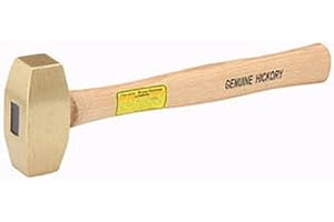 PMD Products 2 Pound Solid Brass Hammer with Hickory Wood Handle Non Marring Non Sparking 2lb