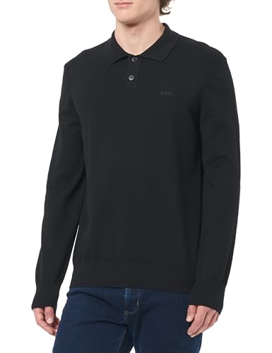 BOSS Asac_pl Knitted_Sweater para hombre, 001negro, L