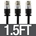 Mediabridge™ Coaxial Cable (1.5 Feet) with F-Male Connectors – Dual Shielded - Flex Series - Digital Audio/Video Cable - Black - 3 Pack (Part# CJ01-MBF-N1X3)