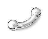 316L Surgical Steel Bent Curved Barbell 0g 0 Gauge 1/2
