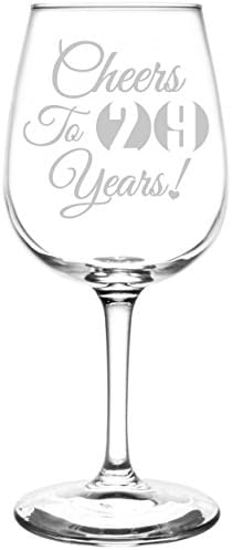 (29th) Cheers To Years Birthday, Anniversary, Graduation, Special Occasions &amp; Celebration Toasting Gift Inspired - Laser Engraved 12.75oz Libbey All-Purpose Wine Taster Glass