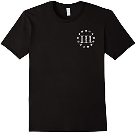 Men's Three Percenter Oath Keeper Stars Front &amp; Back 2XL Black