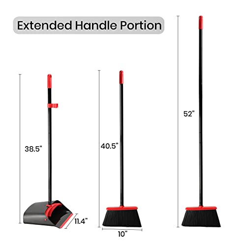 Broom and Dustpan Set, Broom and Dustpan Set for Home,Upright Dust Pan