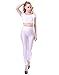HDE Women's High Waist Leggings Stretch Tight Slimming Pants (White, Medium)