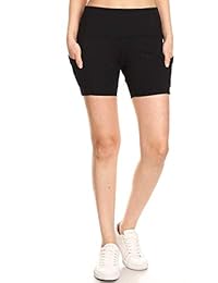 Leggings Depot - Pantalones cortos de ciclismo para mujer, cintura alta, 23 colores