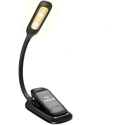 Leselampe Buch, TOPELEK LED Buchlampe Klemme mit 4 LEDs, 3 Helligkeit, LED Klemmleuchte, 360° Flexibel, USB Wiederaufladbar f