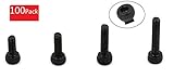 iExcell Total 100-Pack Black M3 x 16mm/18mm/20mm/22mm Each 25 Pcs Assortment 12.9 Grade Alloy Steel Hex Socket Head Cap Screws Bolt, Comes in a Storage Box