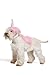 Pink Unicorn Costume For Dogs Pups Mane & Horn Headdress Wig Pet Dress Up Party (Medium, Pink)