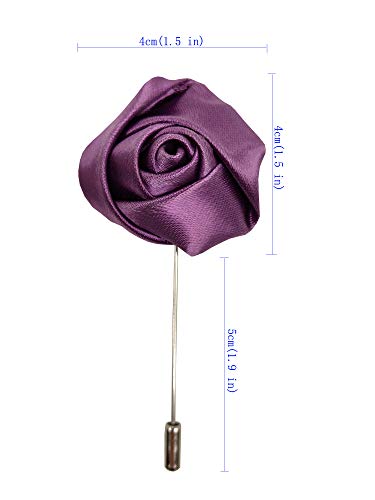 Sanrich Rose Boutonniere Men's Lapel Pins Satin Flower 12 Pack Groom Wedding Boutonniere Suit Brooch Outfit Accessories (assorted colors)