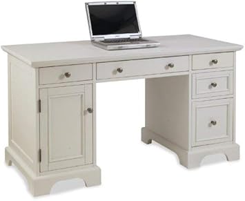 Amazon Com Home Styles Naples White Finish Pedestal Desk With