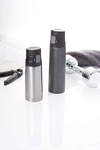 Amazon 真空ステンレス ワンタッチボトル500ml 真空構造 ステンレス製 スリムデザイン 直飲みタイプ マイボトル 水筒 ブラック 水筒 マグボトル オンライン通販