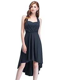 YOYAKER - Vestido de encaje floral sin mangas, para boda, fiesta, formal, informal, estilo Midi