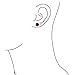 Trendy 3D Red Rose Flower White Freshwater Cultured Pearl Wire Ear Pin Climbers Crawlers Earrings For Women .925 Sterling Silver