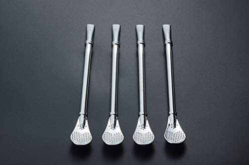 image for JETKONG Stainless Steel Spoon Straws Stirring Coffee Straws Reusable D