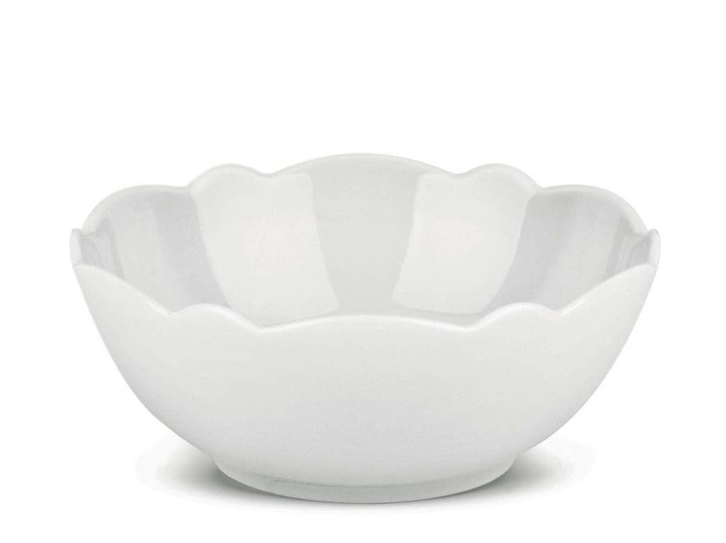 Alessi MW01/3 Dressed Porcelain Bowl with Relief Decoration, White - Set of 4