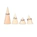 Bocar Natural Wood Cone Ring Display Stand Organizer Holder 4PCS Different Size(MT-YZ)