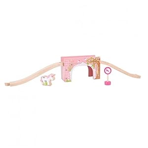 Image of Bigjigs Rail Pink Arched Bridge - Other Major Wooden Rail Brands are Compatible