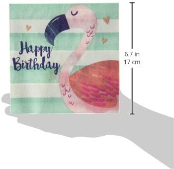 Creative Party PC332423 Friends Pineapple and Flamingos Birthday Lunch Napkins I Pink and Blue I 2 Ply I 16 Pcs, Paper, Multicolor - Image 4