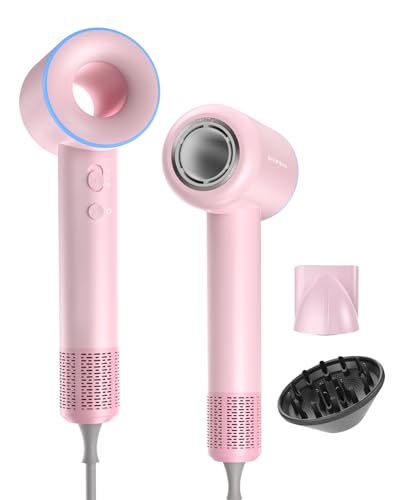 Secador de Pelo Iónico de Alta Velocidad de 110000 Rpm, Secado Rápido, Secador Pelo Profesional de Iones Negativos de 200 Millones, 3 Configuraciones de Temperatura, Bajo Nivel de Ruido (pink)