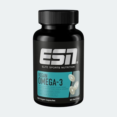 Omega-3 Vegan, 120 capsule vegane, olio di alghe ad alto dosaggio, 216 mg di EPA e 432 mg di DHA per porzione