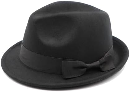 Kid's Short Brim Black Trilby Fedora Hat - Boys Manhattan-Hat