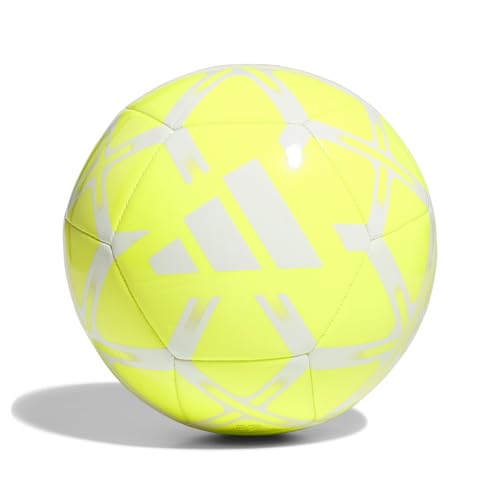 adidas Unisex Starlancer Club Soocer Ball, Lucid Lemon/White, 4