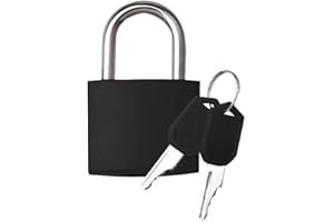 Newhouse Hardware Keyed Padlock Black NHH-KYLK-BLK, Standard Padlock with Keys, Ideal Garage Storage Cabinet Lock, Luggage Lock, Gym Locker Lock, School Locker Lock, or Lock Box Lock